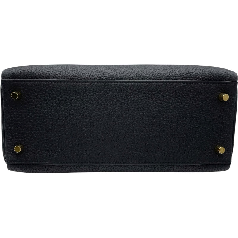 エルメス HERMES ケリー28 内縫い D刻印 ブラック GD金具 トゴ レディース ショルダーバッグ