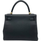 エルメス HERMES ケリー28 内縫い D刻印 ブラック GD金具 トゴ レディース ショルダーバッグ
