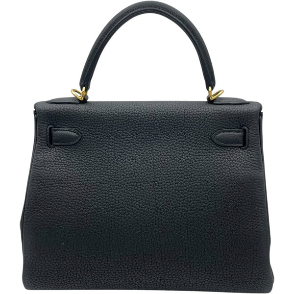 エルメス HERMES ケリー28 内縫い D刻印 ブラック GD金具 トゴ レディース ショルダーバッグ