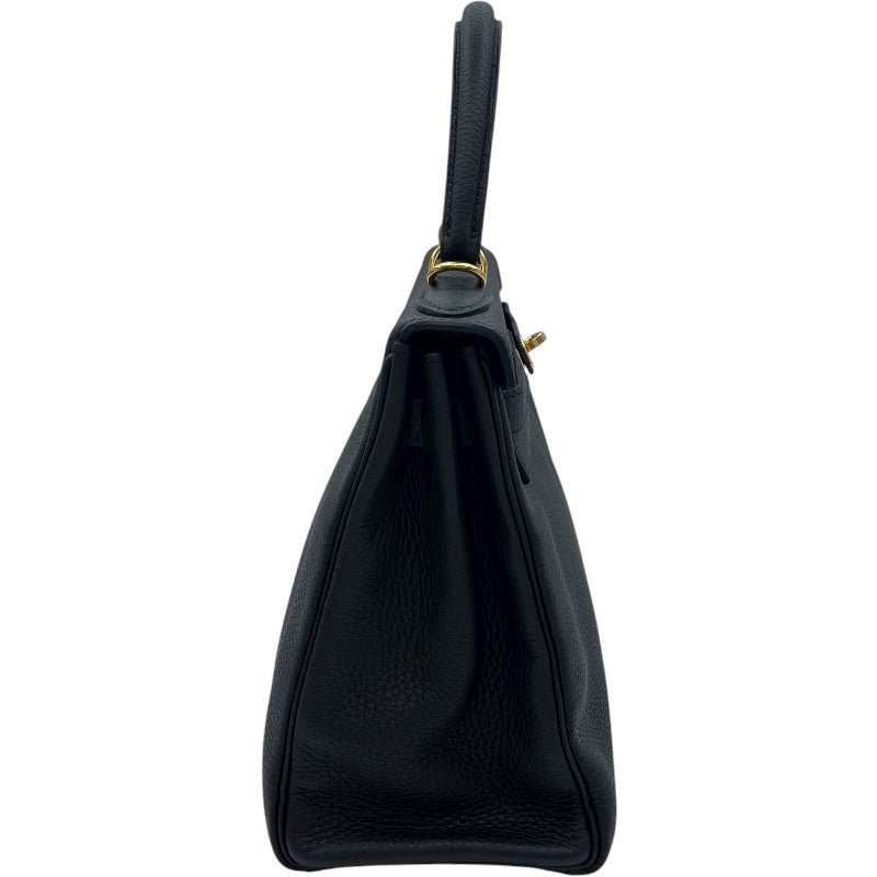 エルメス HERMES ケリー28 内縫い D刻印 ブラック GD金具 トゴ レディース ショルダーバッグ