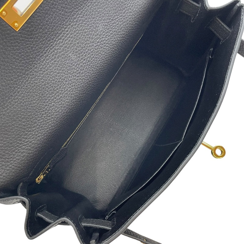 エルメス HERMES ケリー28 内縫い D刻印 ブラック GD金具 トゴ レディース ショルダーバッグ