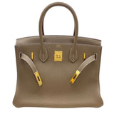 エルメス HERMES バーキン30 Z刻 エトゥープ GD金具 トゴ レディース ハンドバッグ