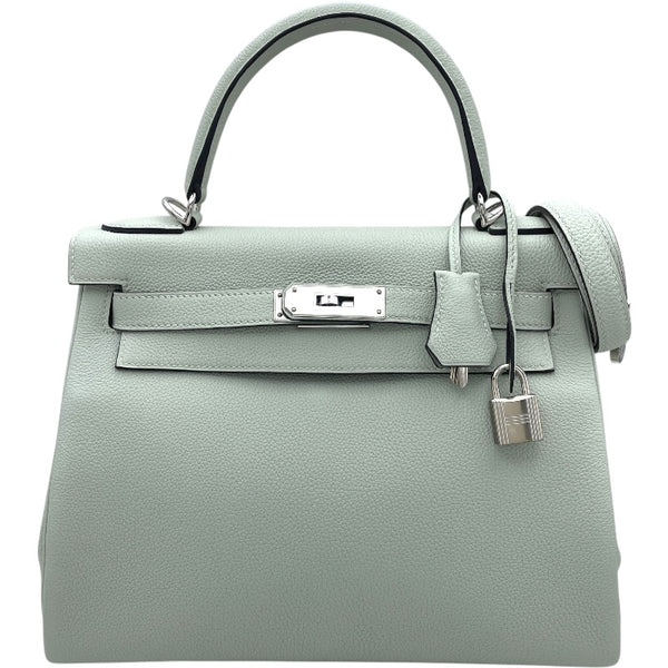 エルメス HERMES ケリー28 内縫い W刻 グリネヴェ SV金具 トゴ レディース ショルダーバッグ