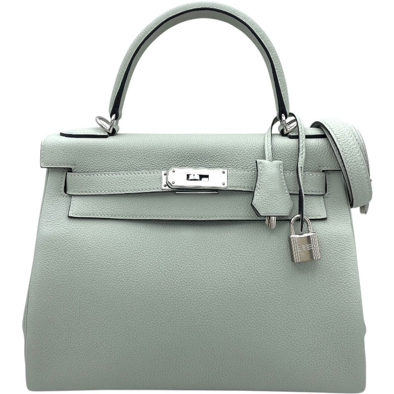エルメス HERMES ケリー28 内縫い W刻 グリネヴェ SV金具 トゴ レディース ショルダーバッグ