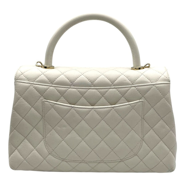 シャネル CHANEL ココハンドル29 A92991 ホワイト GD金具 キャビアスキン レディース ハンドバッグ