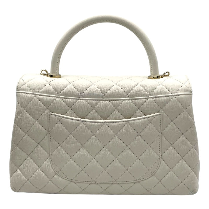 シャネル CHANEL ココハンドル29 A92991 ホワイト GD金具 キャビアスキン レディース ハンドバッグ