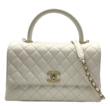 シャネル CHANEL ココハンドル29 A92991 ホワイト GD金具 キャビアスキン レディース ハンドバッグ