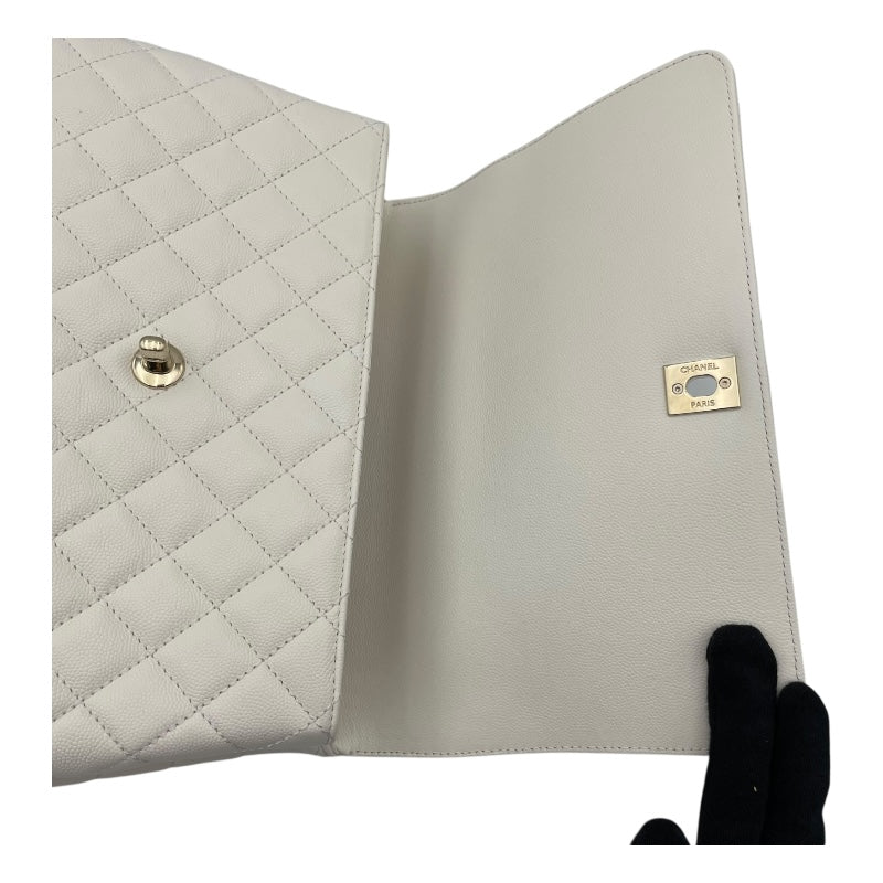 シャネル CHANEL ココハンドル29 A92991 ホワイト GD金具 キャビアスキン レディース ハンドバッグ