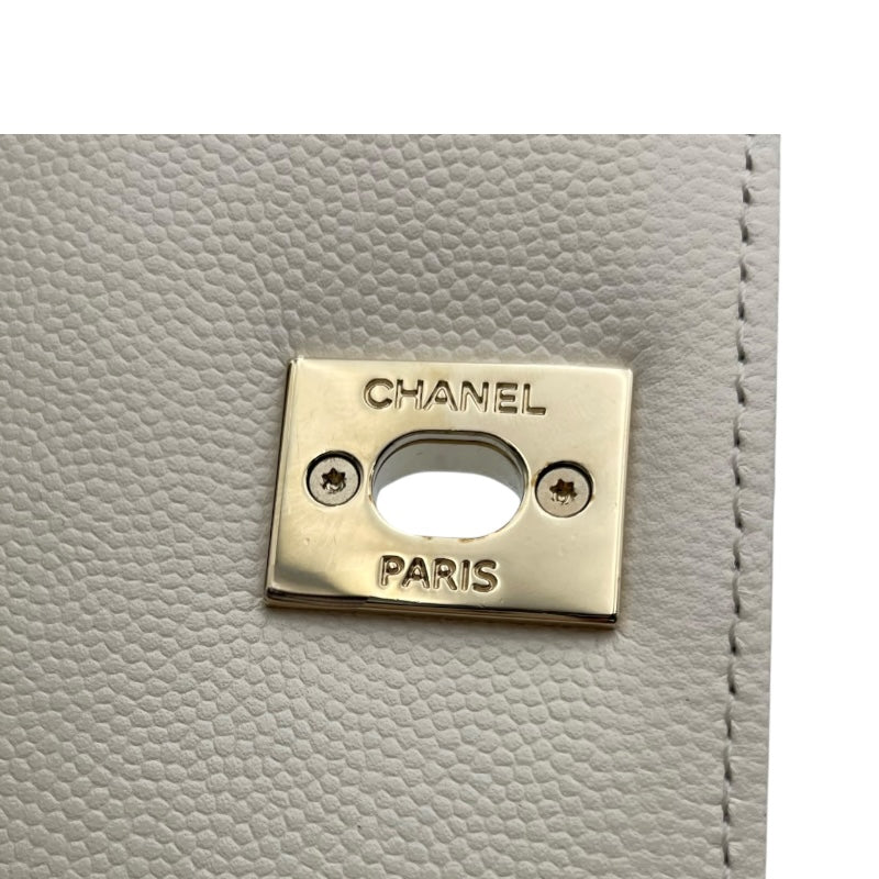 シャネル CHANEL ココハンドル29 A92991 ホワイト GD金具 キャビアスキン レディース ハンドバッグ