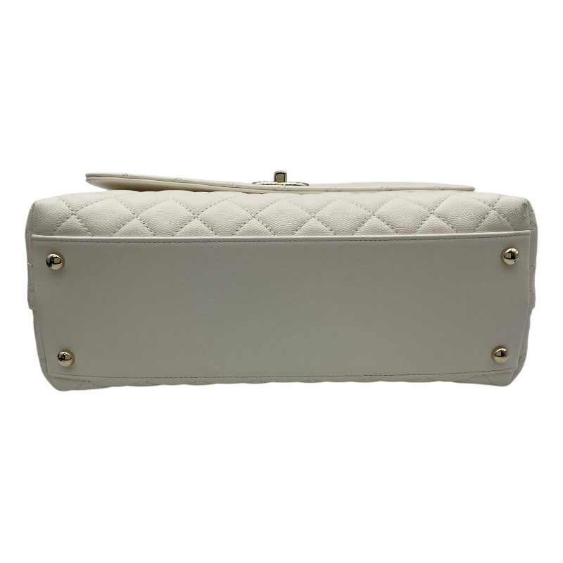 シャネル CHANEL ココハンドル29 A92991 ホワイト GD金具 キャビアスキン レディース ハンドバッグ