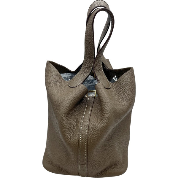 エルメス HERMES ピコタンロックMM B刻印 エトゥープ GD金具 トリヨン レディース ハンドバッグ