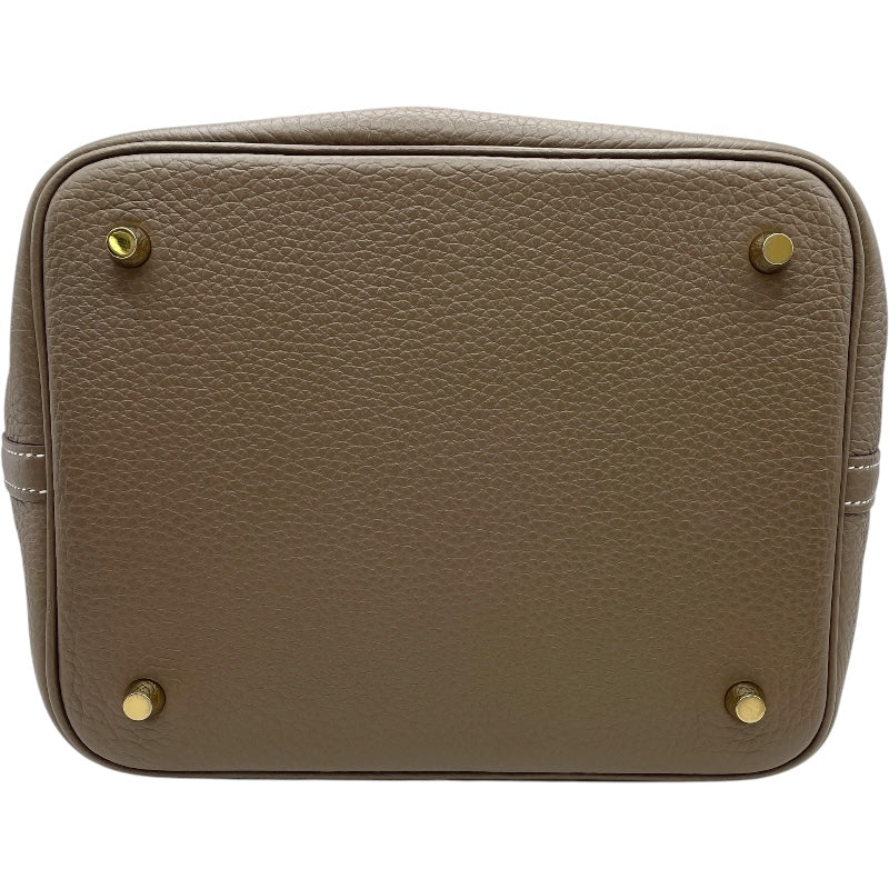 エルメス HERMES ピコタンロックMM B刻印 エトゥープ GD金具 トリヨン レディース ハンドバッグ