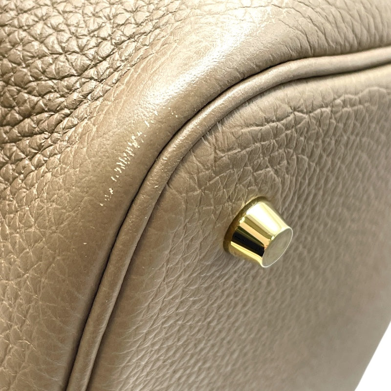 エルメス HERMES ピコタンロックMM B刻印 エトゥープ GD金具 トリヨン レディース ハンドバッグ