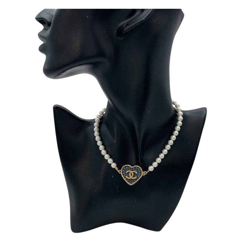 シャネル CHANEL ココマーク ハート パール チョーカー ブルー メタル・フェイクパール アクセサリー