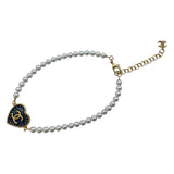 シャネル CHANEL ココマーク ハート パール チョーカー ブルー メタル・フェイクパール アクセサリー