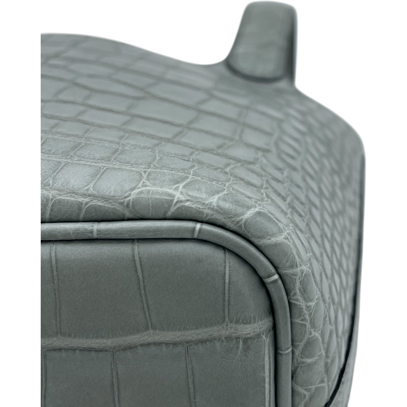 エルメス HERMES ピコタンロックマイクロ B刻 グリシマン GD金具 クロコダイル レディース ハンドバッグ