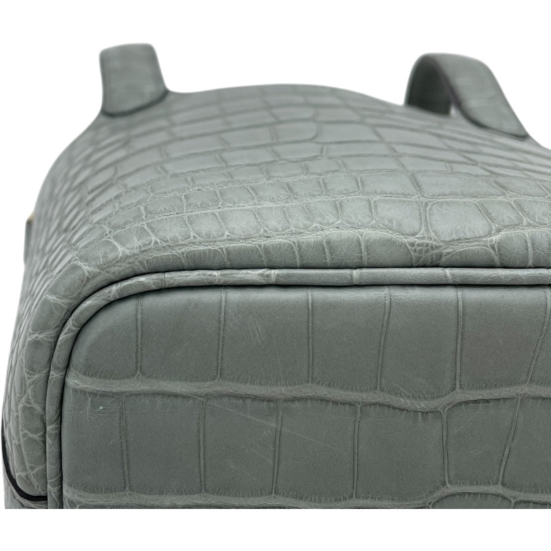 エルメス HERMES ピコタンロックマイクロ B刻 グリシマン GD金具 クロコダイル レディース ハンドバッグ