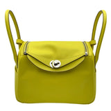 エルメス HERMES リンディ26 U刻 ライム SV金具 エバーカラー レディース ショルダーバッグ