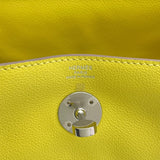 エルメス HERMES リンディ26 U刻 ライム SV金具 エバーカラー レディース ショルダーバッグ