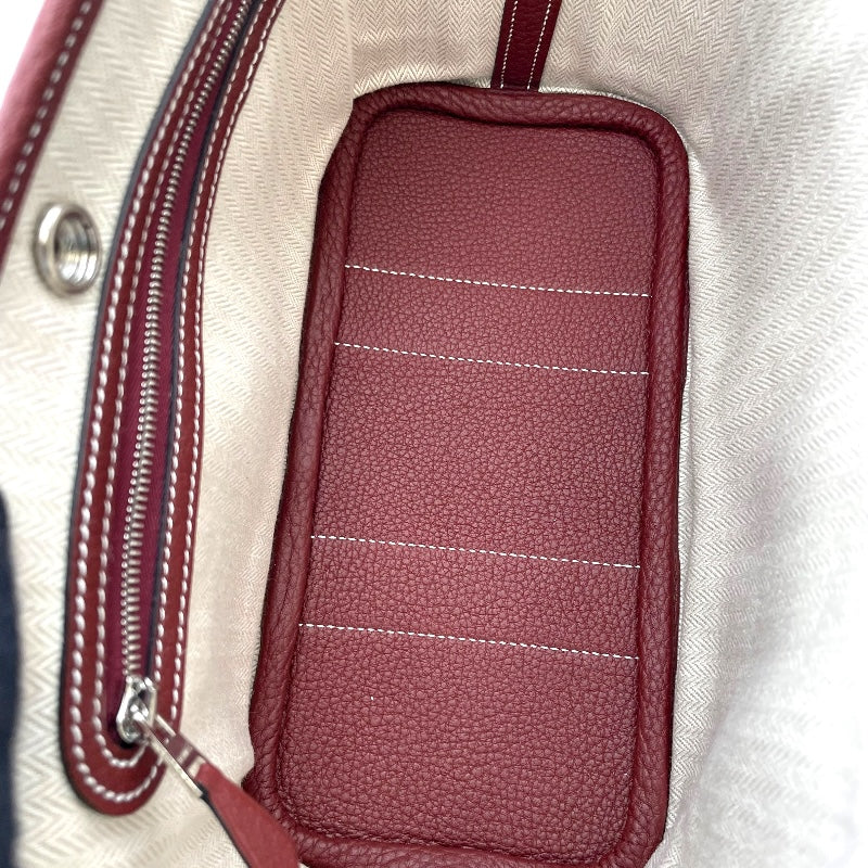 エルメス HERMES ネオガーデン23 K刻 ルージュ SV金具 ネゴンダ レディース ハンドバッグ