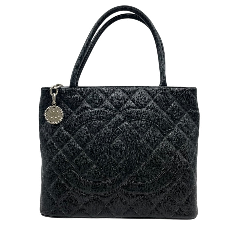 シャネル CHANEL 復刻トート A01804 7番台 ブラック SV金具 キャビアスキン レディース トートバッグ