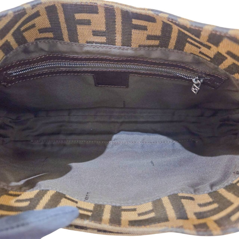 フェンディ FENDI ズッカ セミショルダーバッグ 26569 ブラウン ナイロンジャガード レディース ショルダーバッグ