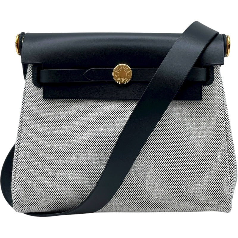 エルメス HERMES エールバッグジップ ミニ K刻 ブラック GD金具 トワル レディース ショルダーバッグ