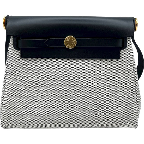 エルメス HERMES エールバッグジップ ミニ K刻 ブラック GD金具 トワル レディース ショルダーバッグ