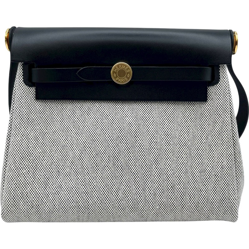 エルメス HERMES エールバッグジップ ミニ K刻 ブラック GD金具 トワル レディース ショルダーバッグ