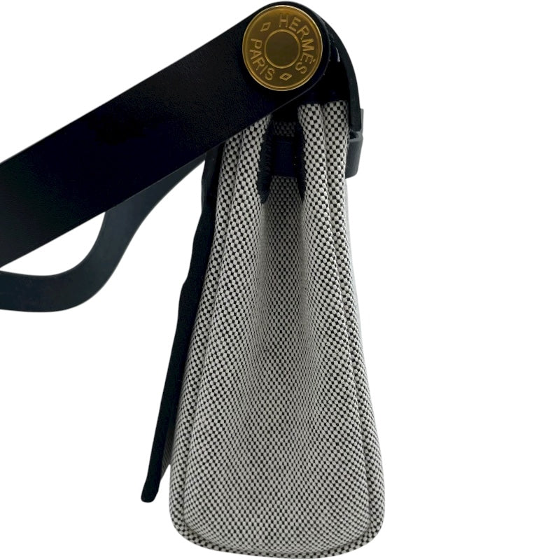 エルメス HERMES エールバッグジップ ミニ K刻 ブラック GD金具 トワル レディース ショルダーバッグ