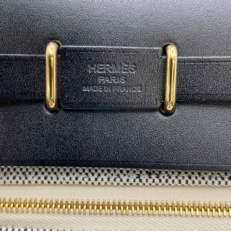 エルメス HERMES エールバッグジップ ミニ K刻 ブラック GD金具 トワル レディース ショルダーバッグ