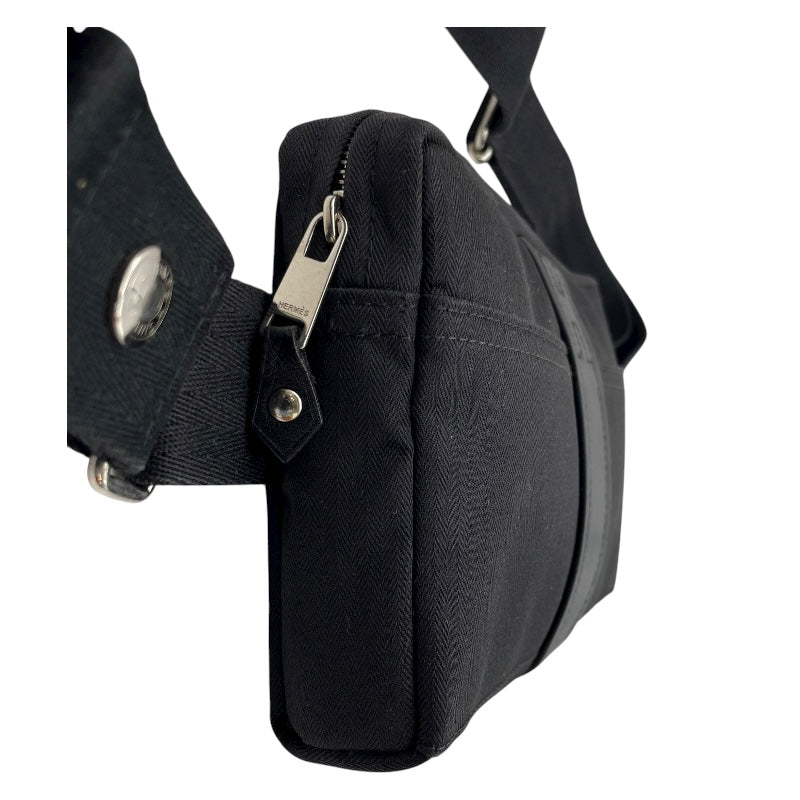 エルメス HERMES アカプルコサンチュール ブラック SV金具 トワル ユニセックス ボディバッグ