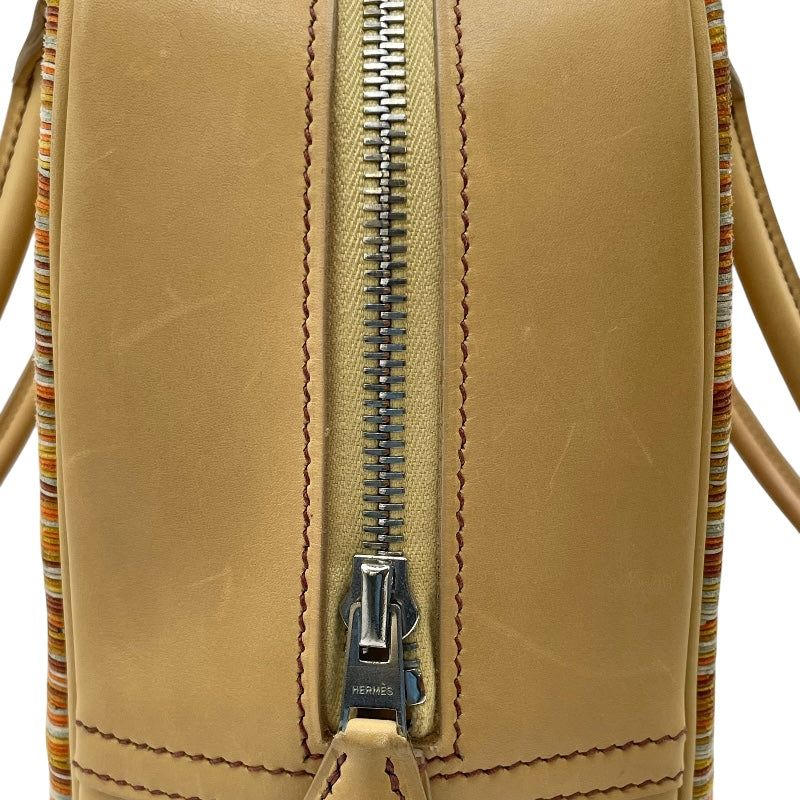 エルメス HERMES プリュム28 ヴィブラート □E刻 オレンジ SV金具 ヴィブラート レディース ハンドバッグ