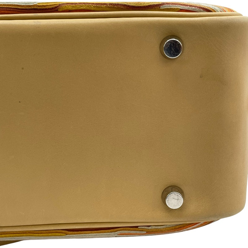 エルメス HERMES プリュム28 ヴィブラート □E刻 オレンジ SV金具 ヴィブラート レディース ハンドバッグ