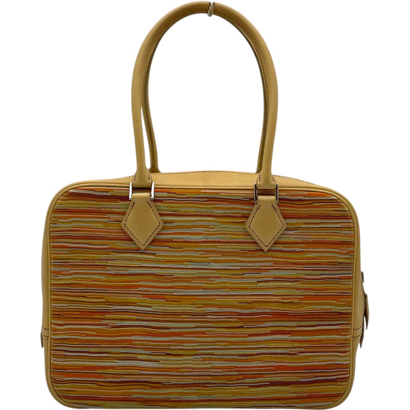 エルメス HERMES プリュム28 ヴィブラート □E刻 オレンジ SV金具 ヴィブラート レディース ハンドバッグ