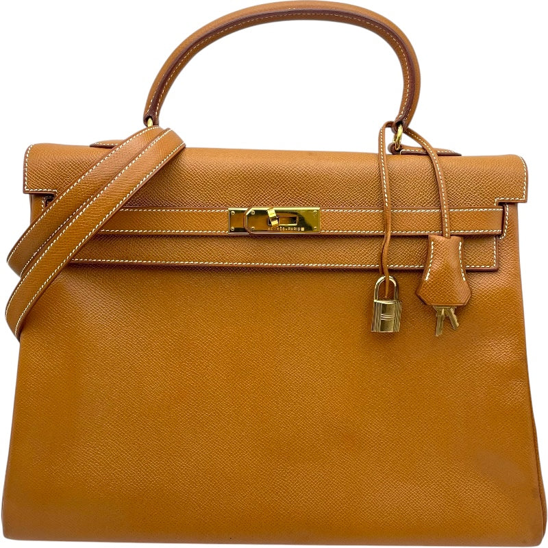 エルメス HERMES ケリー35 内縫い 〇X刻印 ゴールド GD金具 クシュベル レディース ショルダーバッグ