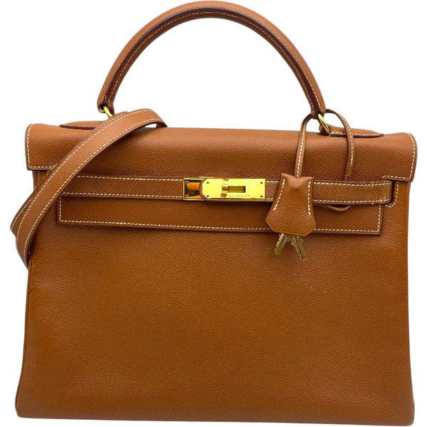 エルメス HERMES ケリー32 内縫い 〇W刻印 ゴールド GD金具 クシュベル レディース ショルダーバッグ