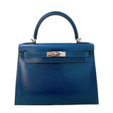 エルメス HERMES ケリー28 外縫い ▢L刻 コルヴェール シルバー金具 ボックスカーフ レディース ハンドバッグ