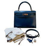 エルメス HERMES ケリー28 外縫い ▢L刻 コルヴェール シルバー金具 ボックスカーフ レディース ハンドバッグ