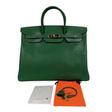 エルメス HERMES バーキン40 □G刻印 （2003年製） ヴェール　ゴールド金具 クシュベル レディース ハンドバッグ