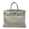 エルメス HERMES バーキン40 □O刻 パールグレー シルバー金具 トゴ レディース ハンドバッグ
