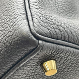 エルメス HERMES ケリー28 内縫い X刻印 ブラック GD金具 トゴ レディース ショルダーバッグ