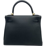 エルメス HERMES ケリー28 内縫い X刻印 ブラック GD金具 トゴ レディース ショルダーバッグ
