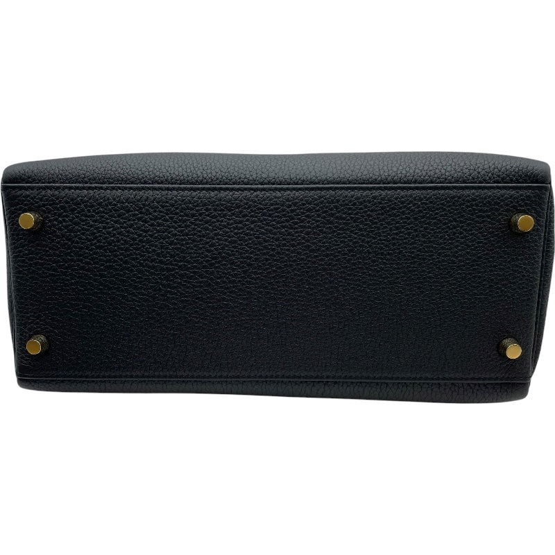 エルメス HERMES ケリー28 内縫い X刻印 ブラック GD金具 トゴ レディース ショルダーバッグ