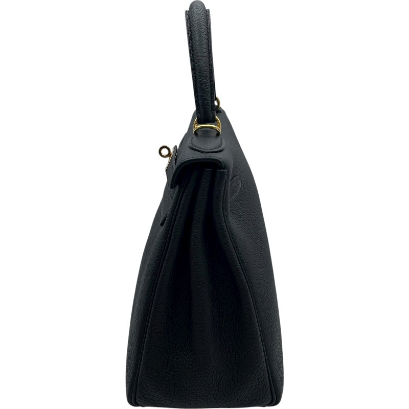 エルメス HERMES ケリー28 内縫い X刻印 ブラック GD金具 トゴ レディース ショルダーバッグ