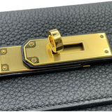 エルメス HERMES ケリー28 内縫い X刻印 ブラック GD金具 トゴ レディース ショルダーバッグ