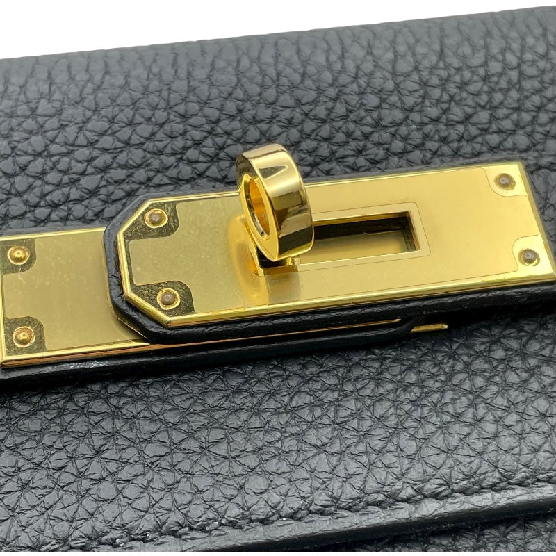 エルメス HERMES ケリー28 内縫い X刻印 ブラック GD金具 トゴ レディース ショルダーバッグ