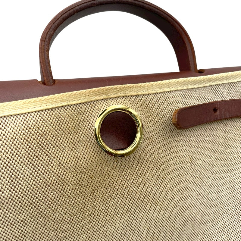 エルメス HERMES エールバッグPM □G刻 ブラウン GD金具 トワル ユニセックス ショルダーバッグ