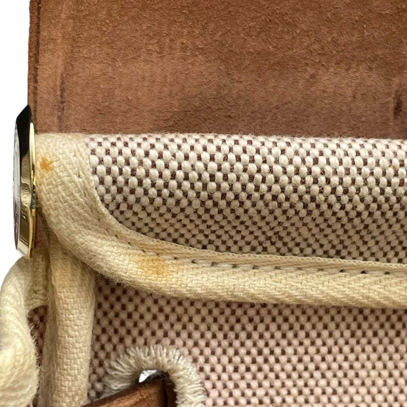 エルメス HERMES エールバッグPM □G刻 ブラウン GD金具 トワル ユニセックス ショルダーバッグ