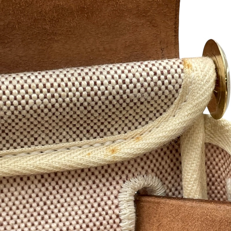 エルメス HERMES エールバッグPM □G刻 ブラウン GD金具 トワル ユニセックス ショルダーバッグ